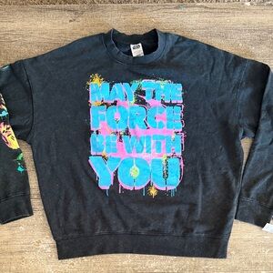 NWT Disney Star Wars ‘May the force be with you’ acid dyed crewneck sweatshirt